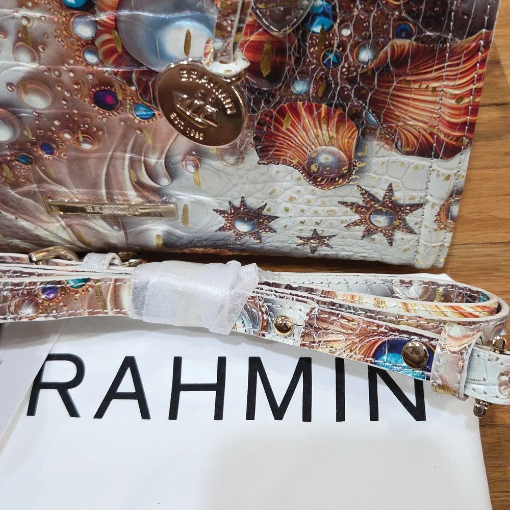 💛▪️Brahmin ▪️Cami Sea Jewel Melbourne Leather Satchel Shoulder Bag - Picture 10 of 14
